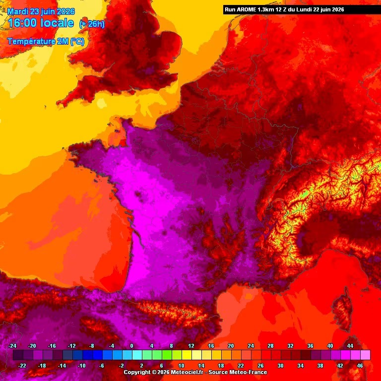 Caldo record sull'Ovest Europa - 22 giugno 2026
